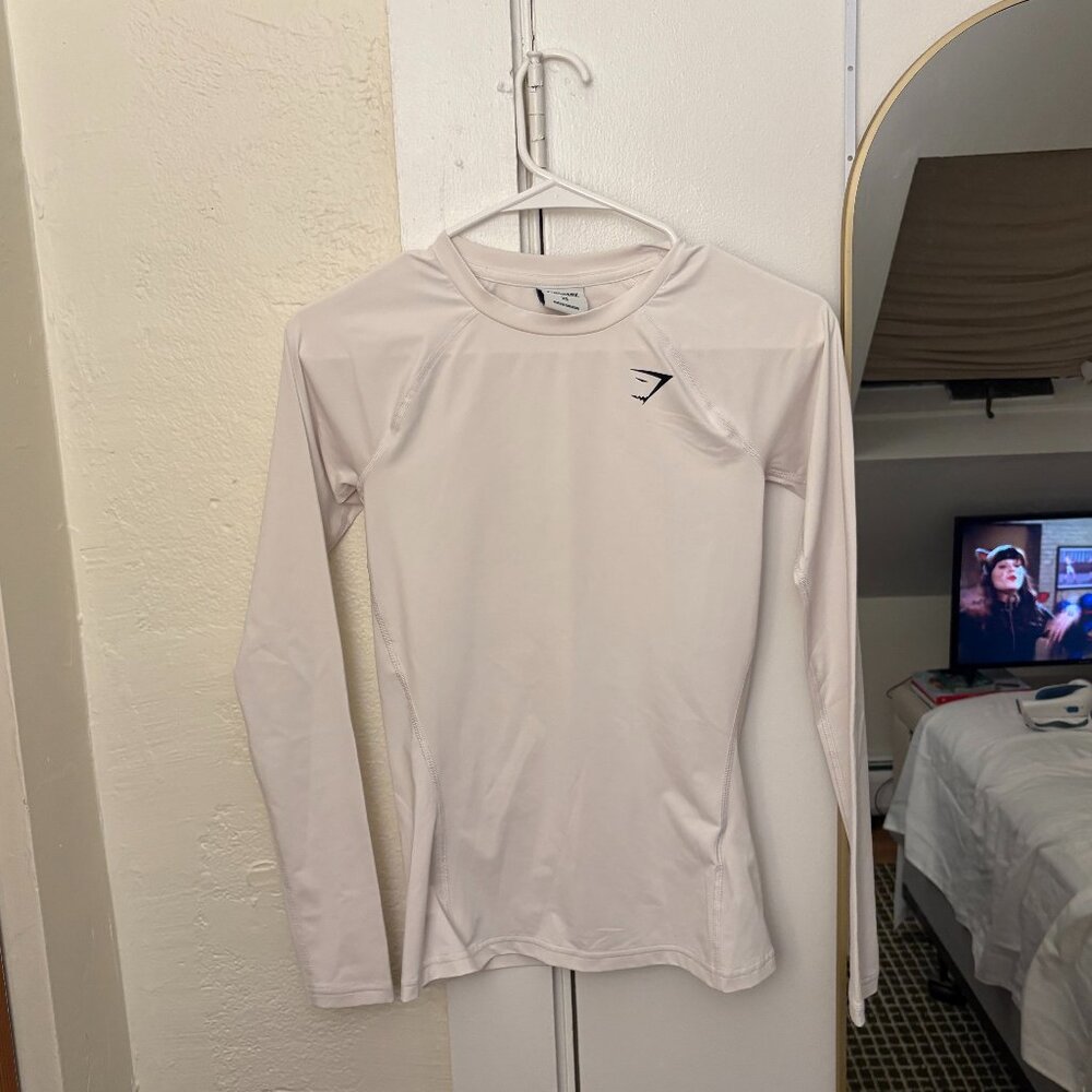 Gymshark Training Base Layer Long Sleeve Top - White, XS